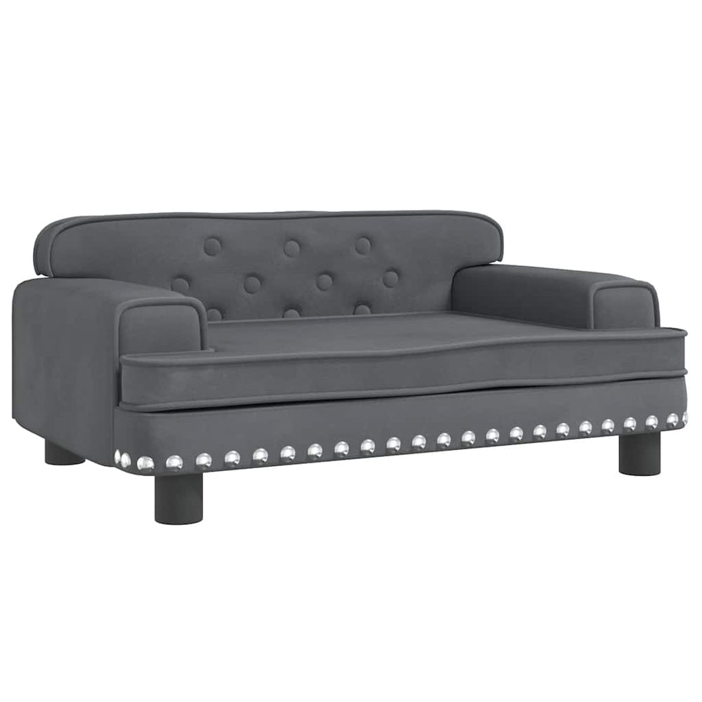 Kindersofa Dunkelgrau Samt 70x45x30 cm
