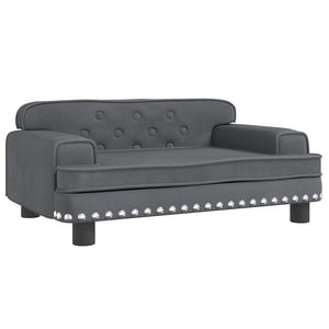 Kindersofa Dunkelgrau Samt 70x45x30 cm