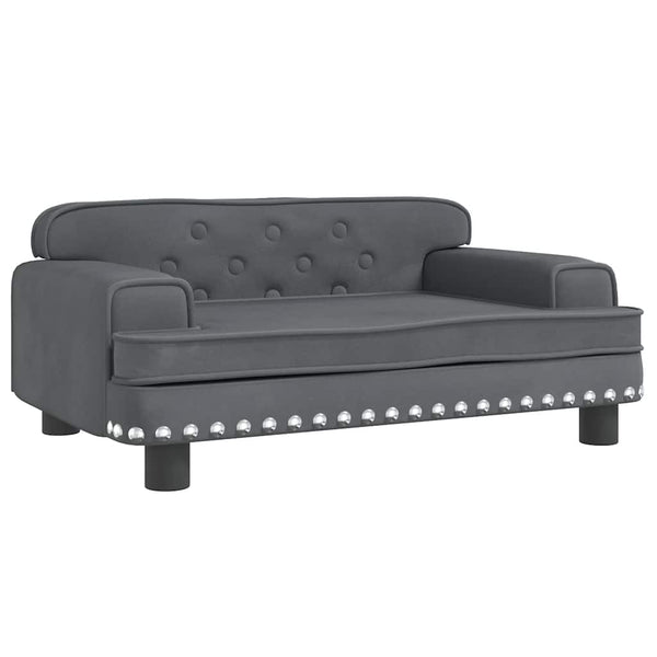 Kindersofa Dunkelgrau Samt 70x45x30 cm