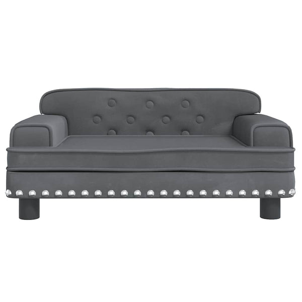 Kindersofa Dunkelgrau Samt 70x45x30 cm