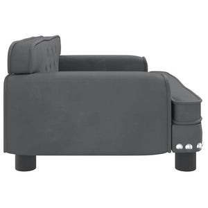 Kindersofa Dunkelgrau Samt 70x45x30 cm