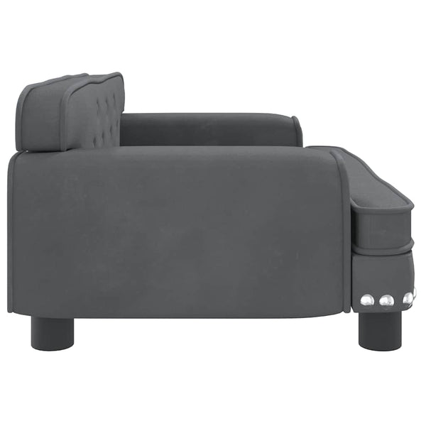 Kindersofa Dunkelgrau Samt 70x45x30 cm