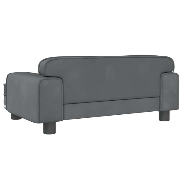 Kindersofa Dunkelgrau Samt 70x45x30 cm