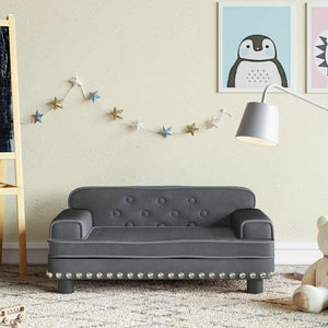 Kindersofa Dunkelgrau Samt 70x45x30 cm