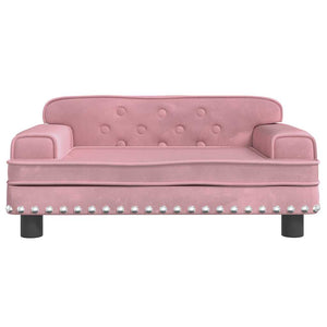 Kindersofa Rosa Samt 70x45x30 cm