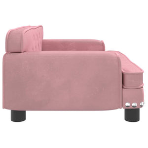 Kindersofa Rosa Samt 70x45x30 cm