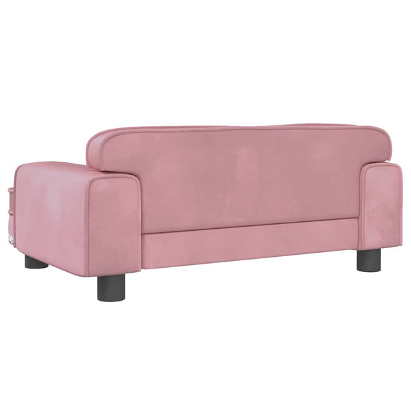 Kindersofa Rosa Samt 70x45x30 cm