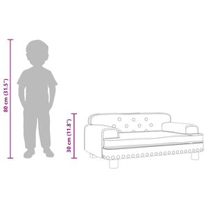 Kindersofa Rosa Samt 70x45x30 cm