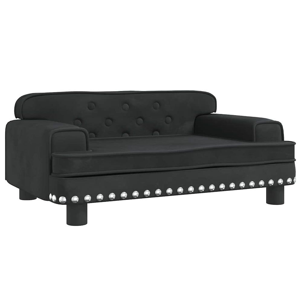 Schwarzes Kindersofa Samt 70cm