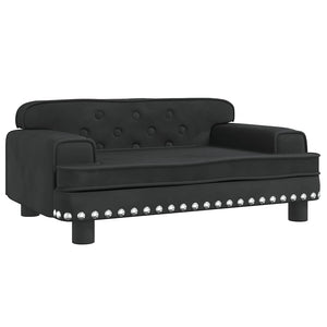 Schwarzes Kindersofa Samt 70cm