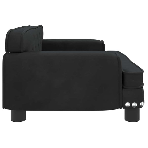 Schwarzes Kindersofa Samt 70cm