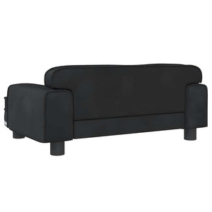 Schwarzes Kindersofa Samt 70cm