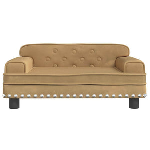 Kindersofa Braun Samt 70x45x30 cm