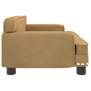 Kindersofa Braun Samt 70x45x30 cm