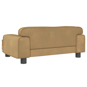 Kindersofa Braun Samt 70x45x30 cm