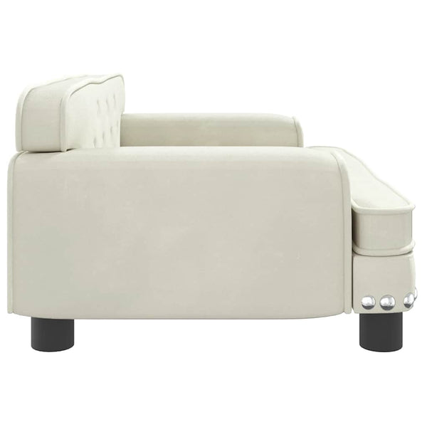 Creme Kindersofa Samt 70x45x30 cm
