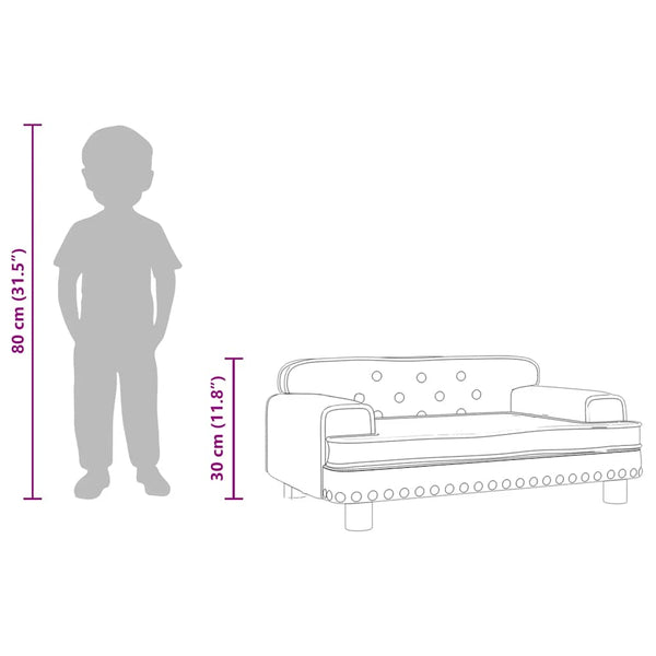 Creme Kindersofa Samt 70x45x30 cm