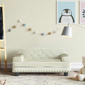 Creme Kindersofa Samt 70x45x30 cm