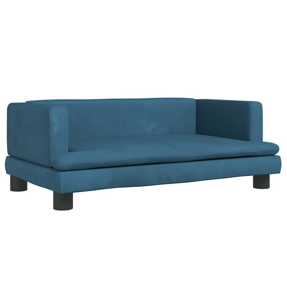 Blaues Kindersofa Samt 80x45x30 cm