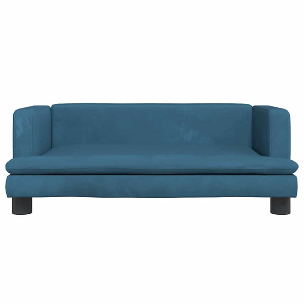 Blaues Kindersofa Samt 80x45x30 cm
