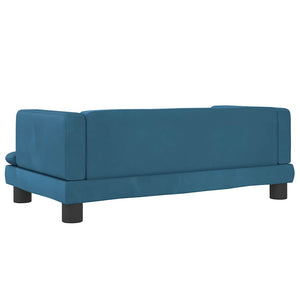Blaues Kindersofa Samt 80x45x30 cm