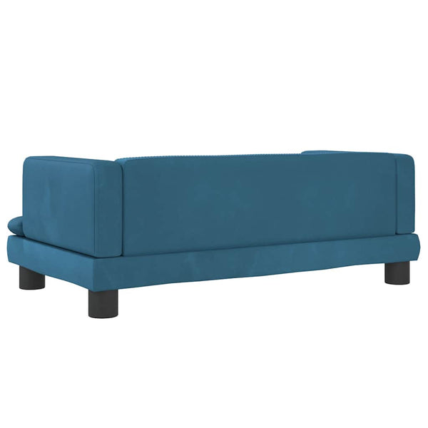 Blaues Kindersofa Samt 80x45x30 cm