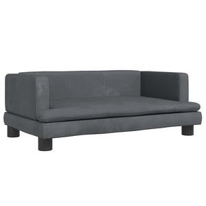 Kindersofa Dunkelgrau Samt 80x45x30cm