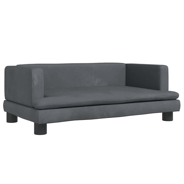 Kindersofa Dunkelgrau Samt 80x45x30cm