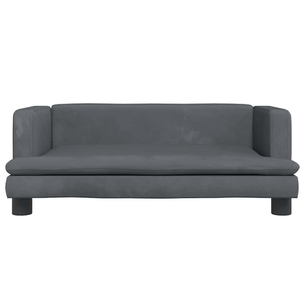 Kindersofa Dunkelgrau Samt 80x45x30cm