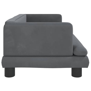 Kindersofa Dunkelgrau Samt 80x45x30cm