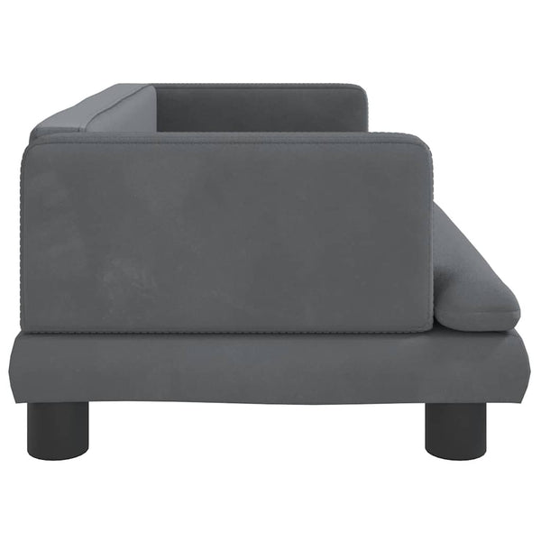 Kindersofa Dunkelgrau Samt 80x45x30cm