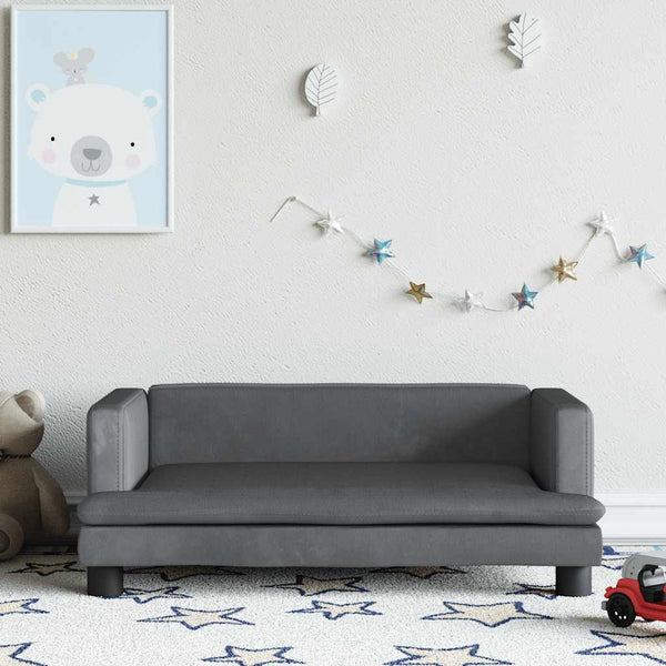 Kindersofa Dunkelgrau Samt 80x45x30cm