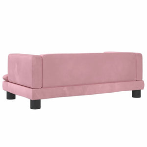 Rosa Kindersofa Samt, 80 cm