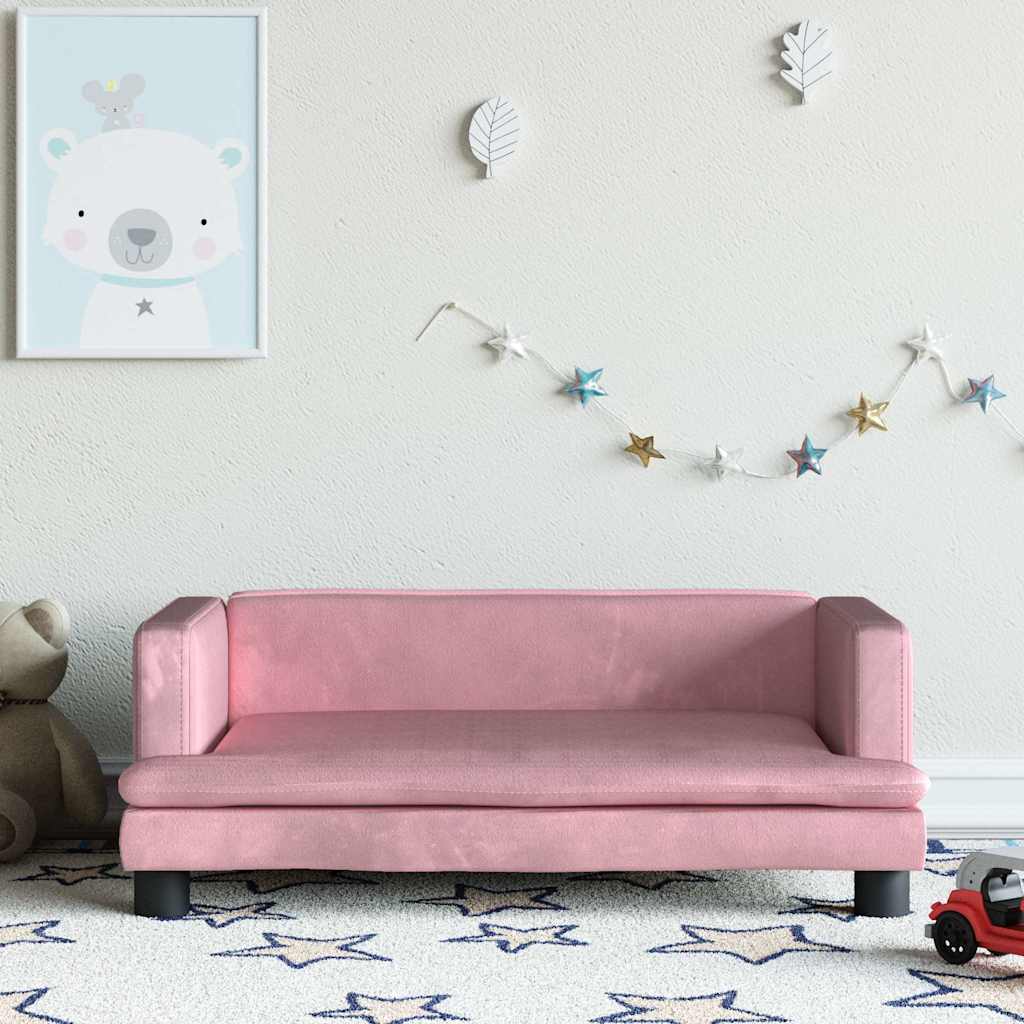 Rosa Kindersofa Samt, 80 cm