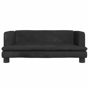 Kindersofa Schwarz Samt 80x45x30 cm