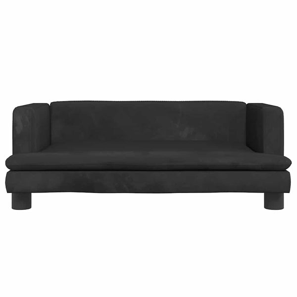 Kindersofa Schwarz Samt 80x45x30 cm