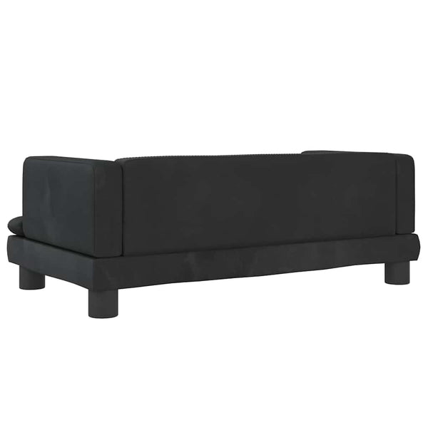 Kindersofa Schwarz Samt 80x45x30 cm