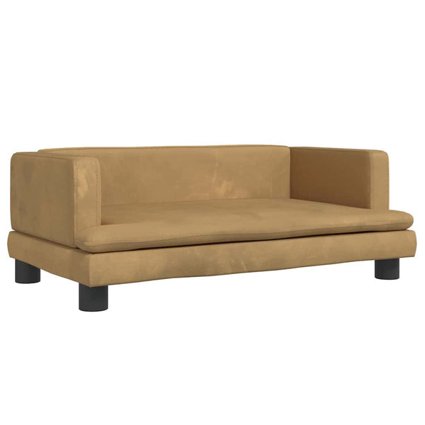 Kindersofa Braun Samt 80x45x30 cm