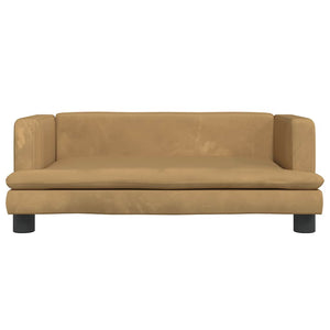 Kindersofa Braun Samt 80x45x30 cm