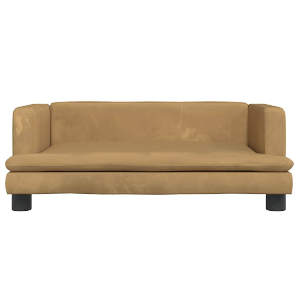 Kindersofa Braun Samt 80x45x30 cm