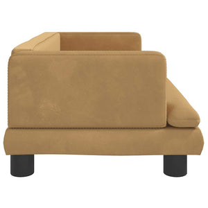Kindersofa Braun Samt 80x45x30 cm