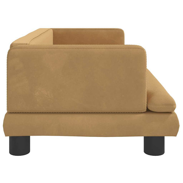 Kindersofa Braun Samt 80x45x30 cm