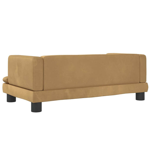 Kindersofa Braun Samt 80x45x30 cm