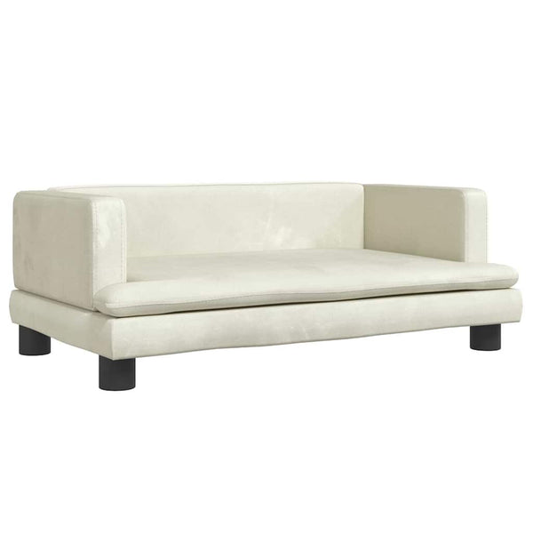 Kindersofa Creme Samt 80x45x30 cm