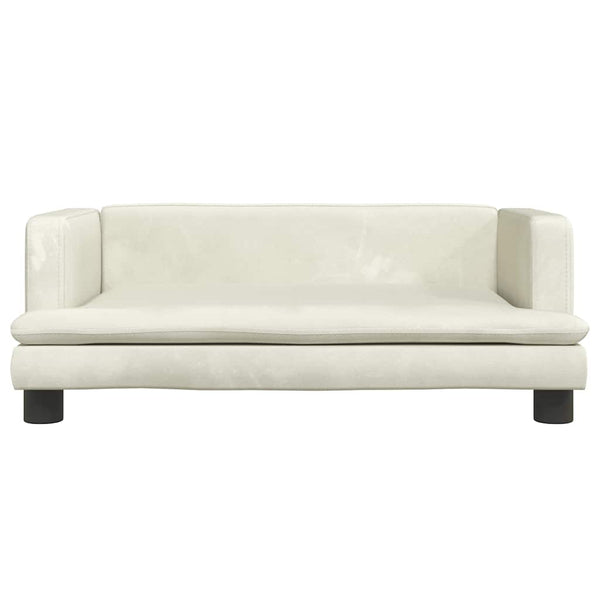 Kindersofa Creme Samt 80x45x30 cm