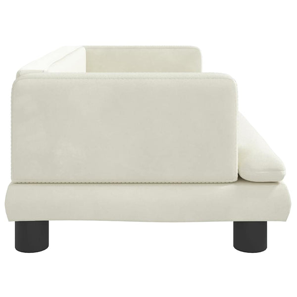 Kindersofa Creme Samt 80x45x30 cm