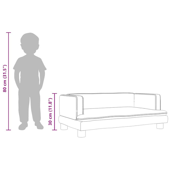 Kindersofa Creme Samt 80x45x30 cm