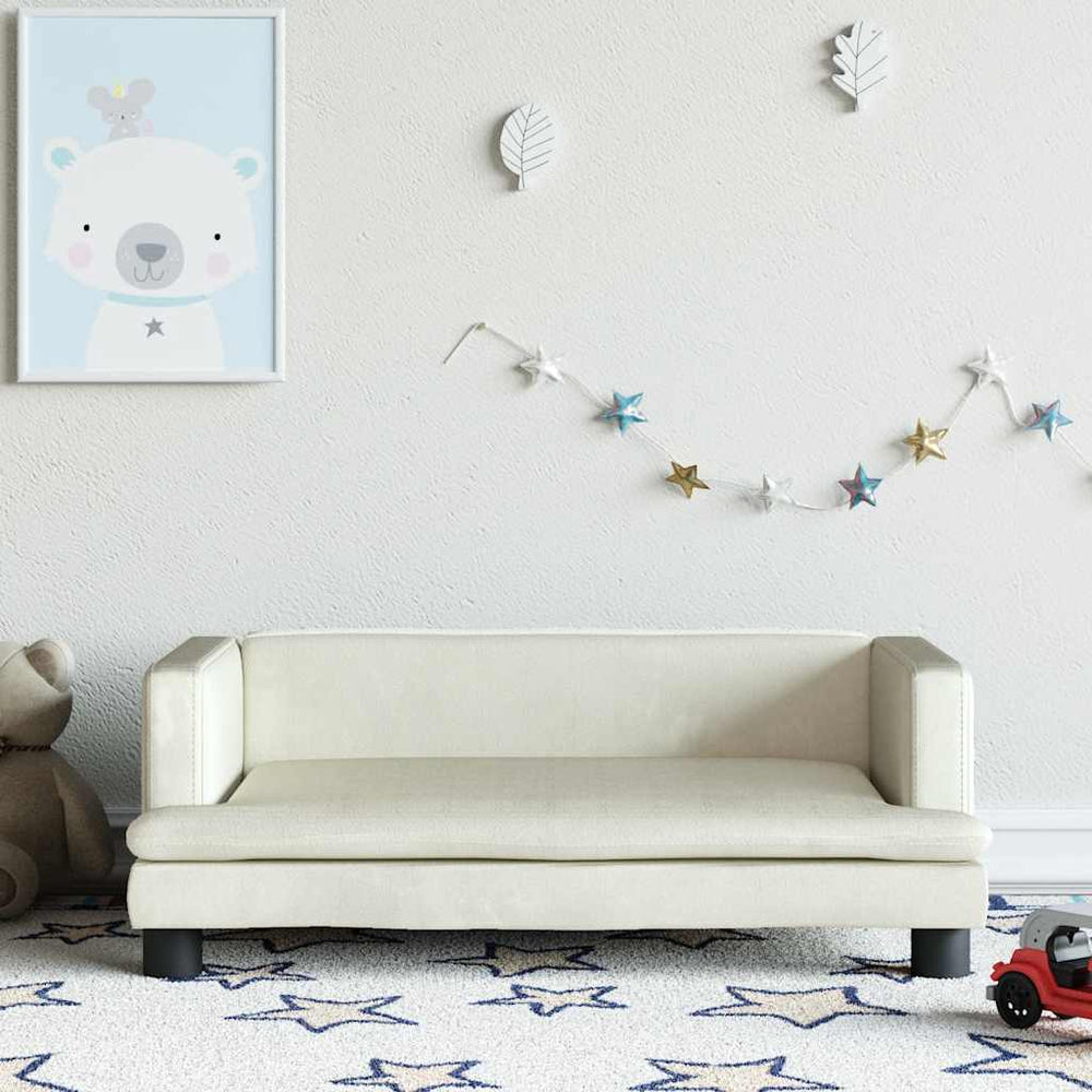 Kindersofa Creme Samt 80x45x30 cm