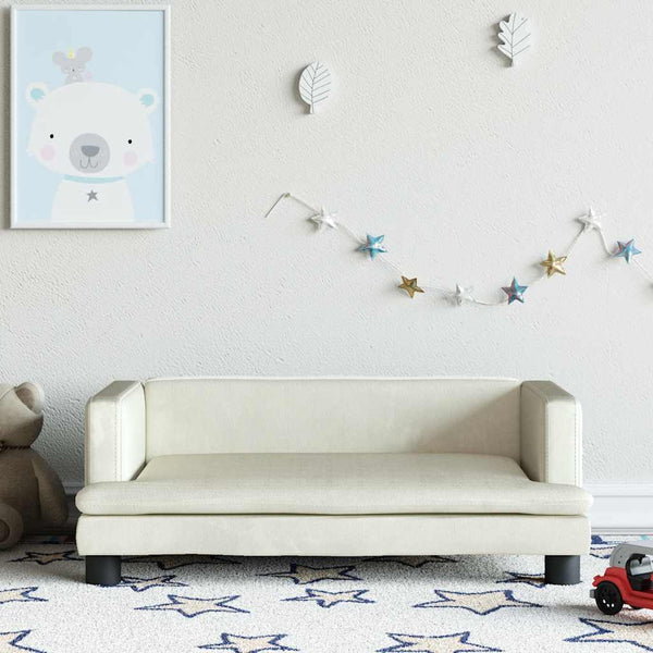 Kindersofa Creme Samt 80x45x30 cm