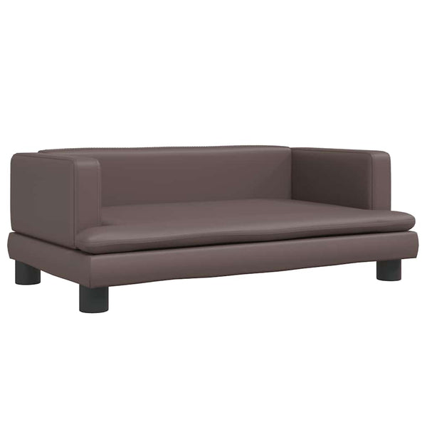 Kinder Sofa Braun Kunstleder 80x45x30cm